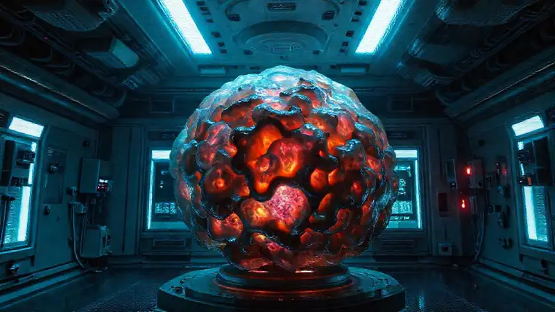Objeto futurista con energía psíquica misteriosa