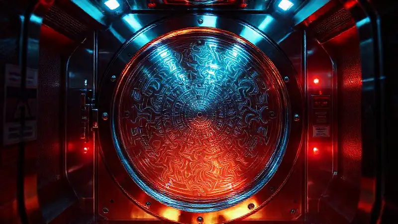 Cámara de contención futurista y misteriosa