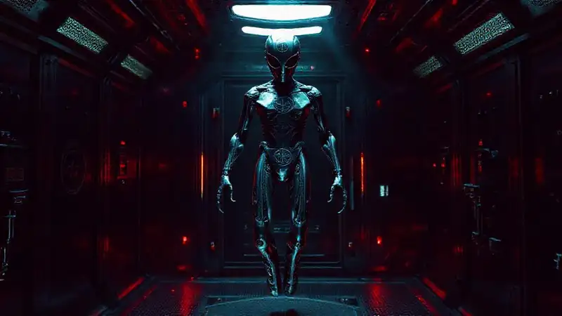 Figura misteriosa en cámara de alta tecnología