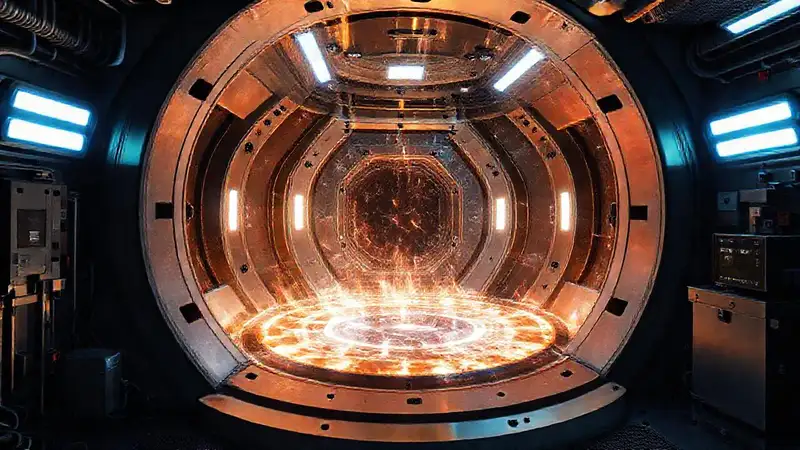 Laboratorio futurista con energía y seguridad avanzadas