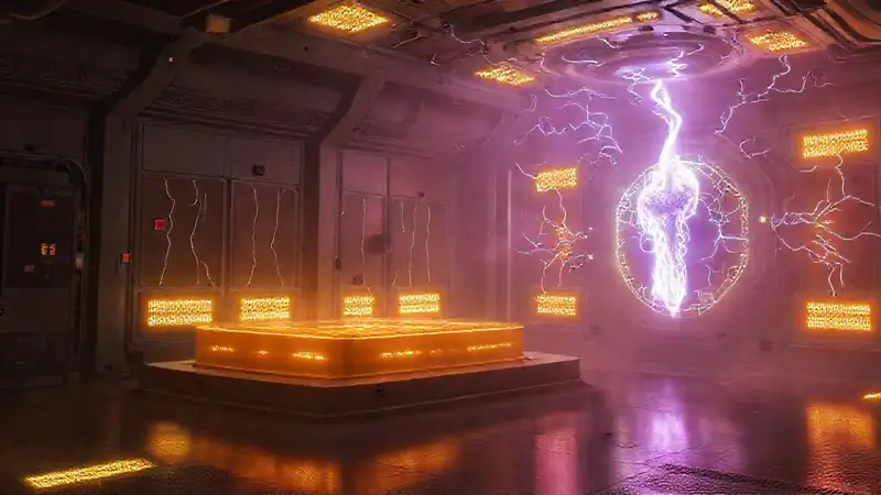 Campo energético misterioso con sistemas de seguridad