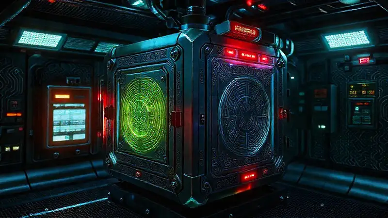 Cámara de contención futurista con alta tecnología