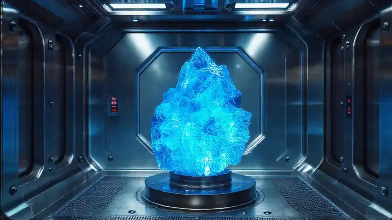 Cristal azul brillante en cámara de seguridad