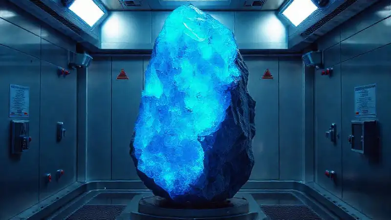 Cristal azul luminoso en cámara de seguridad
