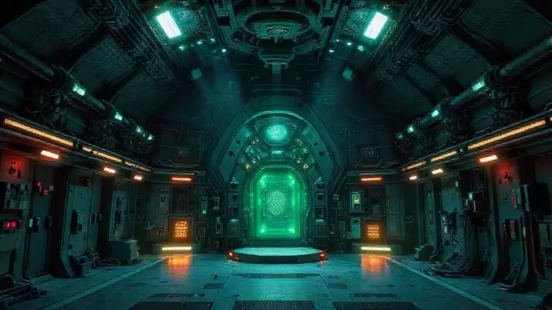 Sala de contención con tecnología y misterio