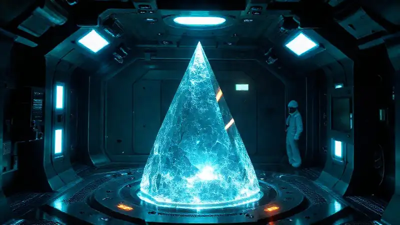 Cristal misterioso en cámara de contención