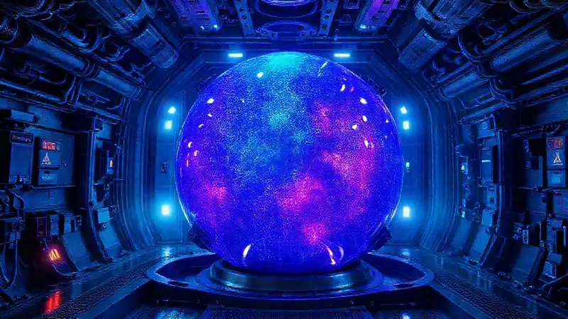 Esfera luminosa en recinto de alta seguridad