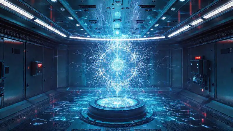 Campo energético invisible y misterioso en contenedor