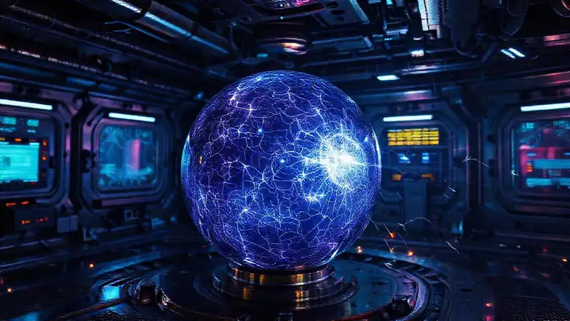 Esfera luminosa en cámara de alta tecnología