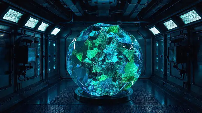 Cristal fractal en cubierta de alta tecnología