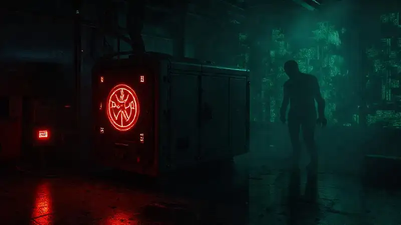 Dispositivo misterioso en entorno de alta tecnología
