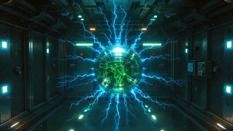 Objeto metálico con aura electromagnética y vigilancia