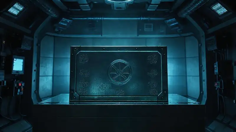 Caja metálica antigua con energía misteriosa
