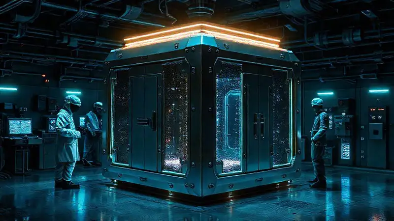 Cubo metálico con aura y seguridad avanzada