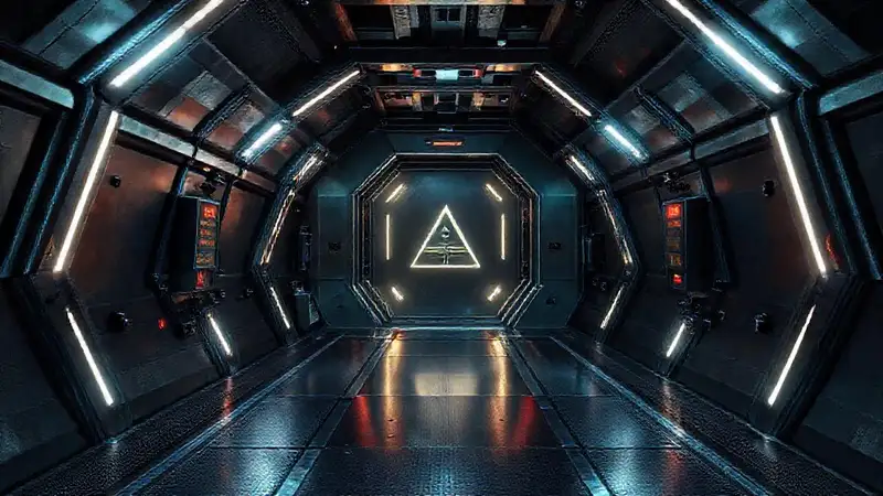 Estructura futurista en ambiente de alta seguridad