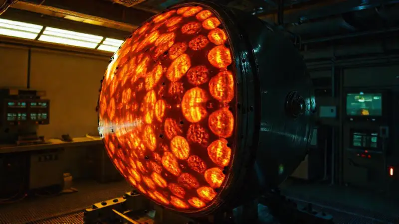 Estructura metálica misteriosa en sala de contención