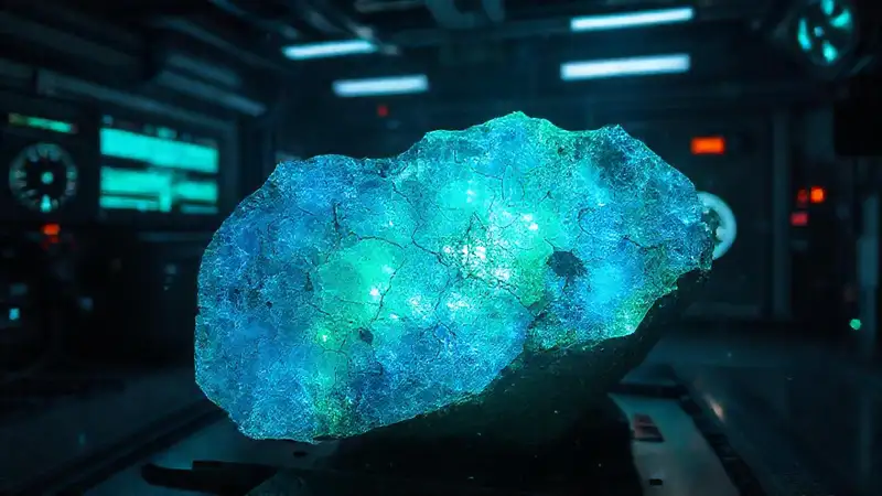 Fragmento cristal con patrones fractales misteriosos