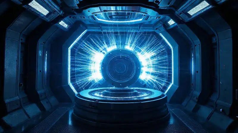 Cámara futurista de contención y campo electromagnético