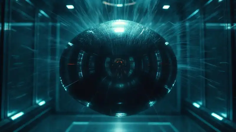 Objeto metálico misterioso en cámara de contención