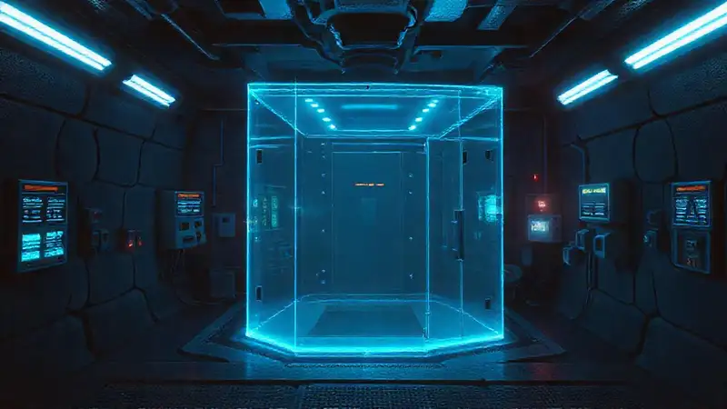 Cápsula futurista de seguridad y monitoreo