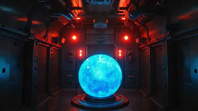 Esfera luminosa en cámara de alta seguridad