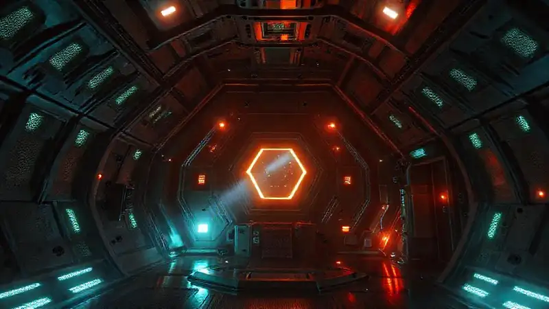 Estructura alienígena misteriosa y segura futurista