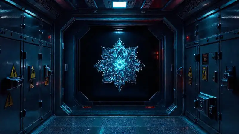 Sala de contención segura con cristal brillante