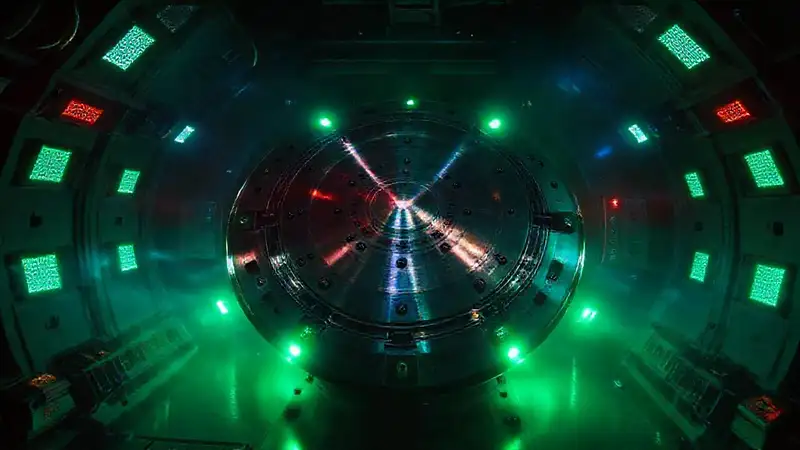 Disco metálico misterioso en entorno de investigación