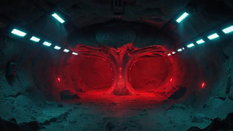 Contención subterranea con estructura biomórfica misteriosa