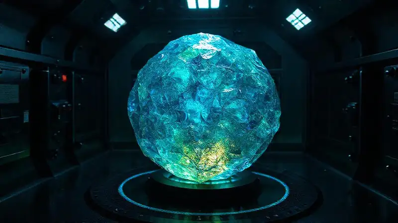 Cristal misterioso en confinamiento de alta seguridad