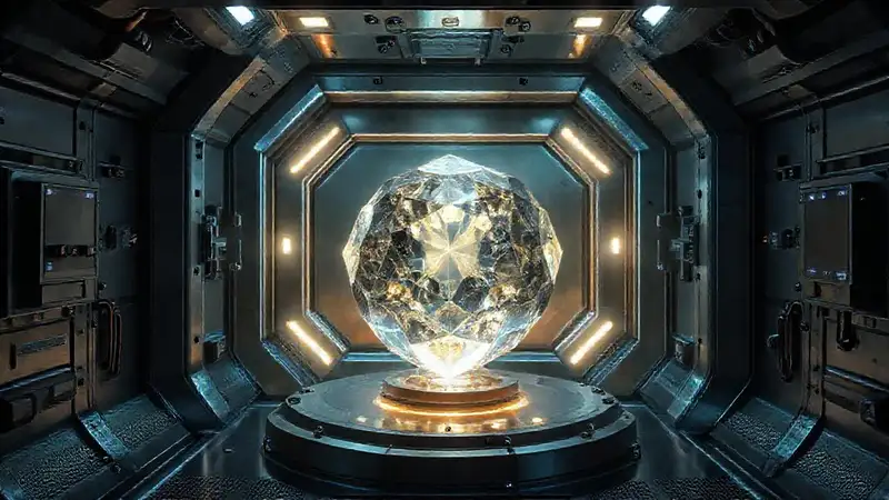 Cámaras seguras con objeto cristalino brillante
