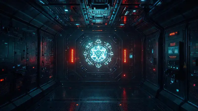 Cámara de contención futurista y enigmática