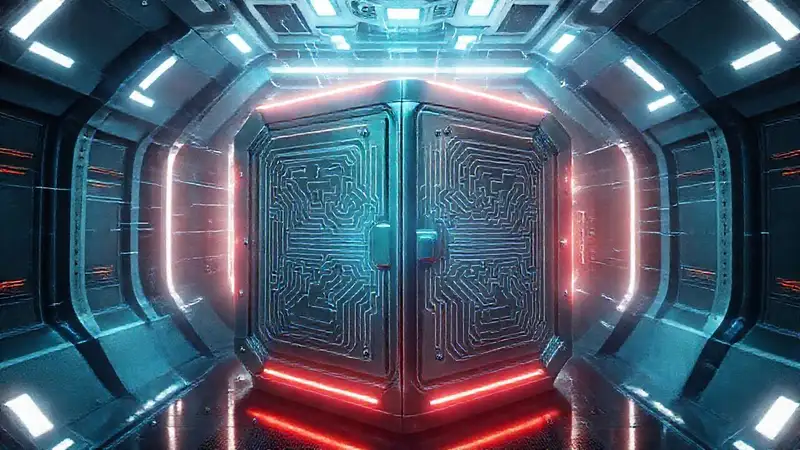 Cápsula futurista con energía y ondas electromagnéticas