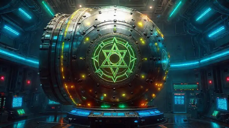 Estructura futurista con tecnología antigua y protection