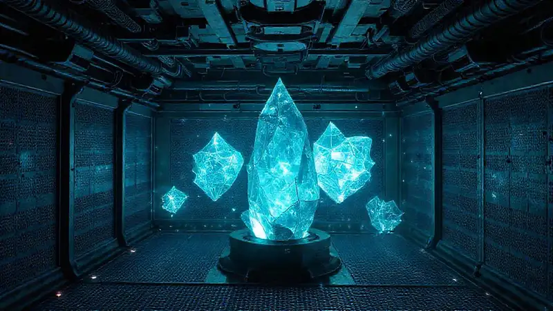 Cámara segura con cristales y ambiente misterioso