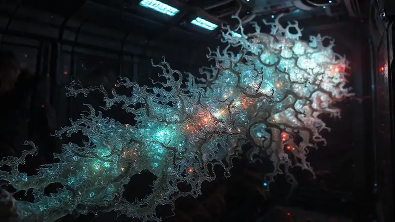 Estructura biológica con patrones energéticos fractales