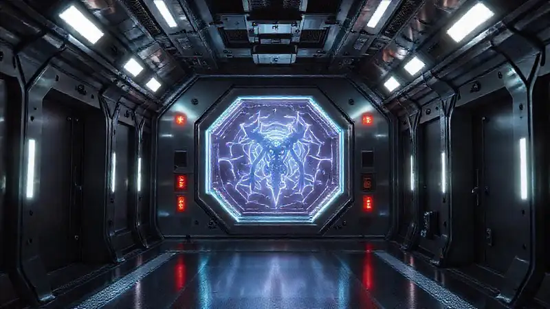 Estructura futurista de contención y vigilancia