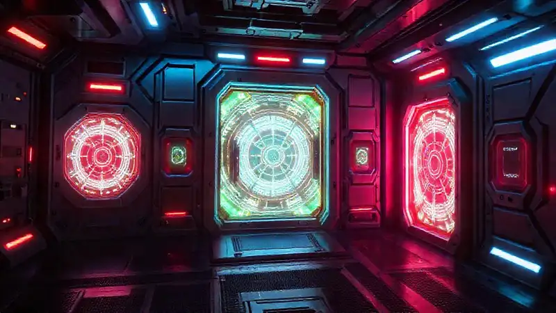 Cámaras futuristas con puertas y seguridad avanzada