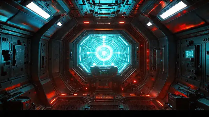 Dispositivo futurista en cámara de alta tecnología