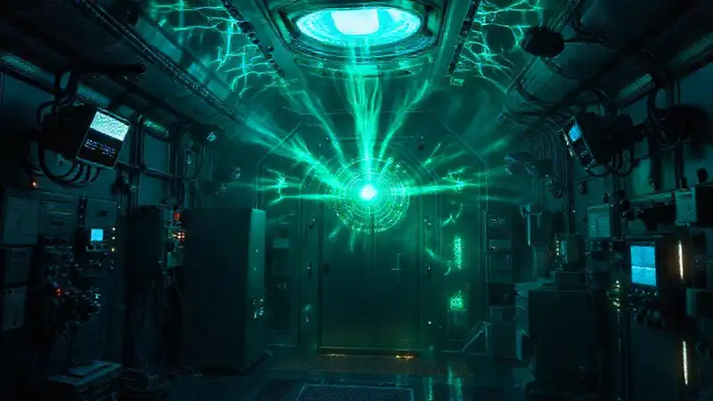 Campo de energía misterioso en cámara de contención