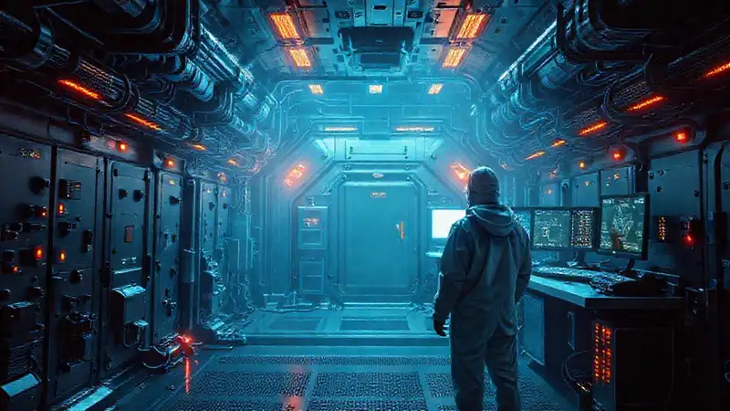 Cámara futurista con seguridad y tecnología avanzada