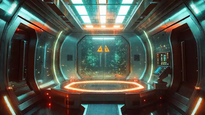 Cámara de contención futurista y segura