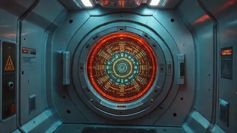 Cámaras futuristas con tecnología y ambiente misterioso