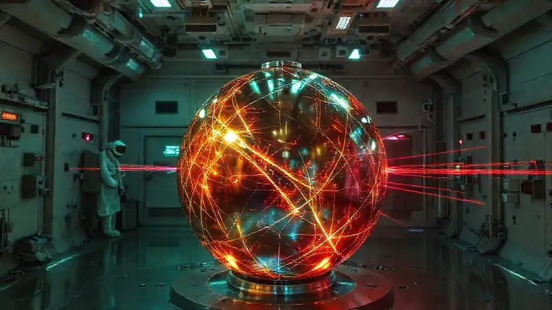 Esfera metálica brillante, peligrosa y enigmática