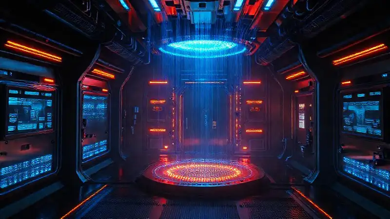 Cápsula futurista de energía y peligro