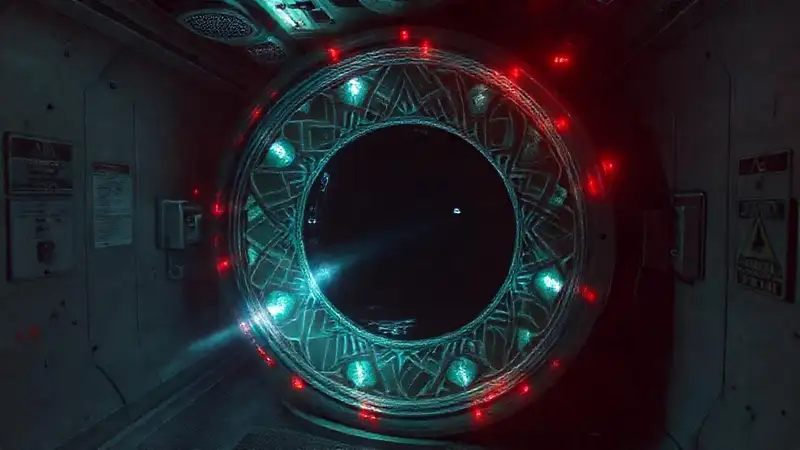 Contenedor misterioso con energía y distorsiones electromagnéticas