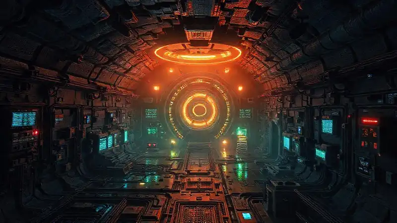 Laboratorio subterráneo seguro con tecnología futurista