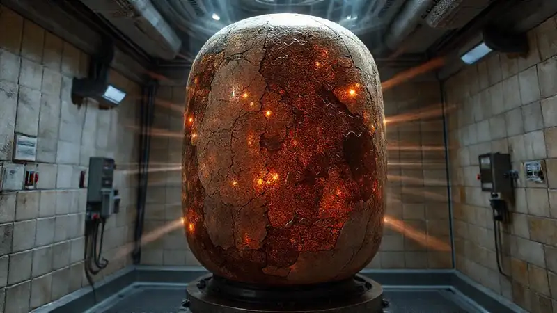 Estructura metálica cerámica misteriosa en contención segura