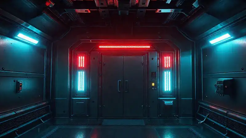 Cámara de alta tecnología y seguridad futurista