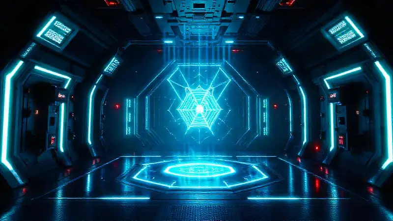Estructura energética misteriosa en cámara futurista